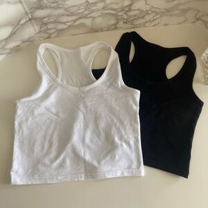 Set of cropped racer vests